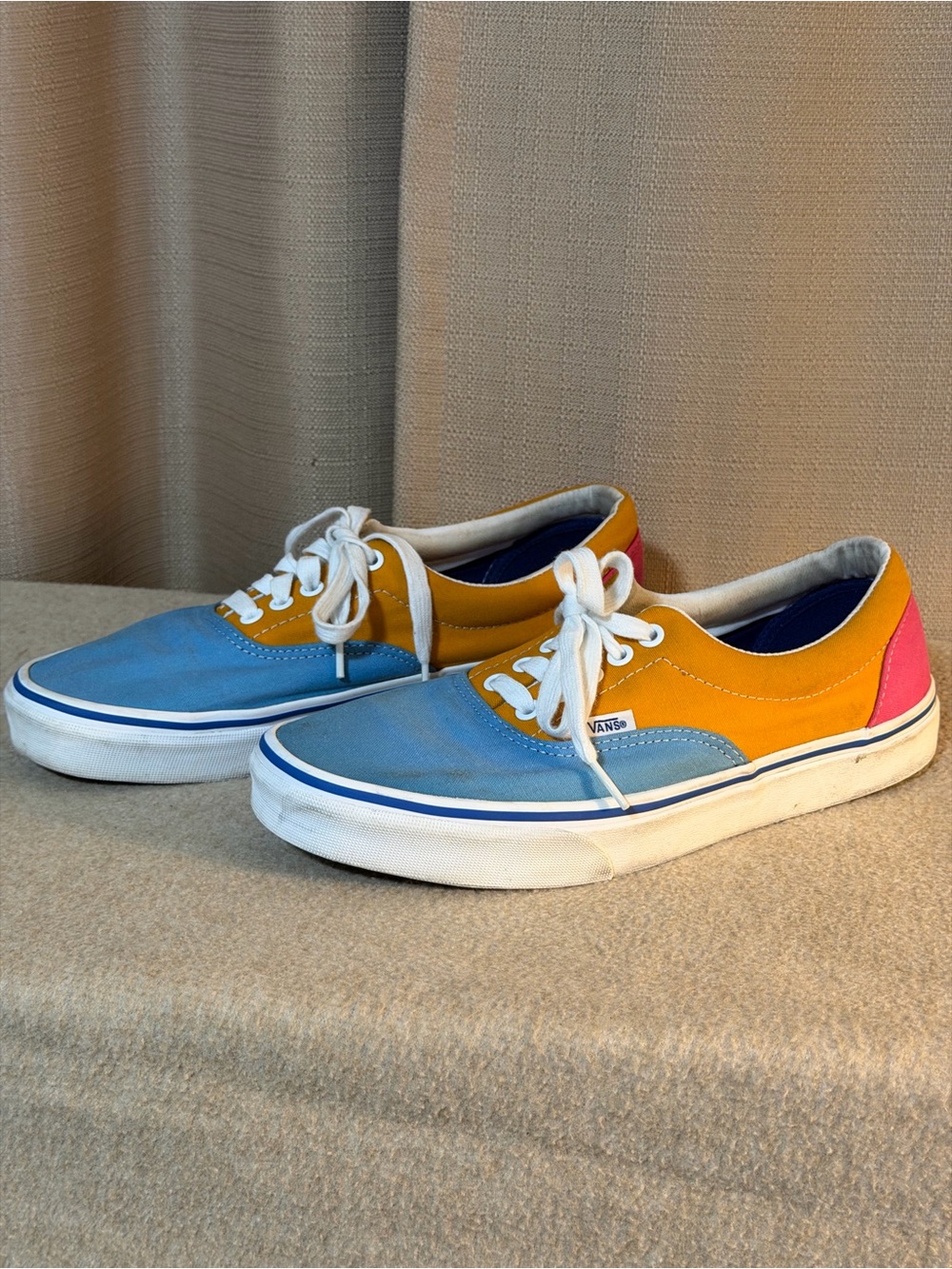 Vans Low-Top Sneakers in Blue, Yellow & Pink